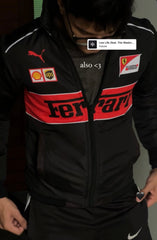 Black ferrari Parachute Jacket printed