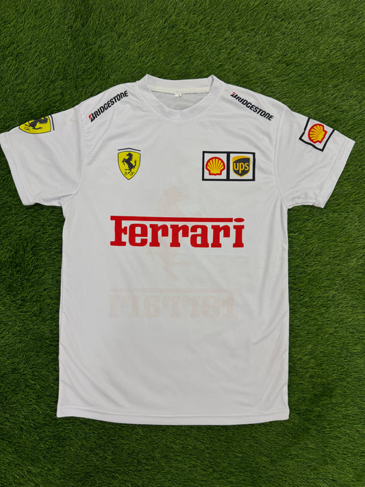 Ferrari White Shirt Premium Dry fit fabric