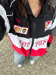 Embroidered Ferrari Premium three color jacket Unisex Oversize