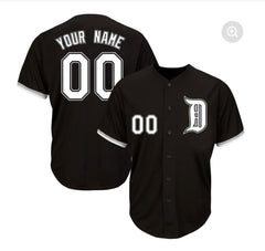 Customize black baseball jersey