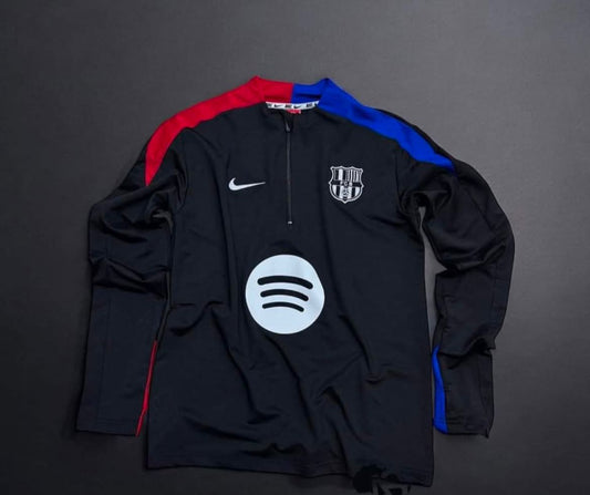 Barcelona away black Digital printing Football zipper