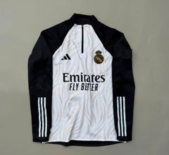 Real Madrid white texture Digital printing Football zipper