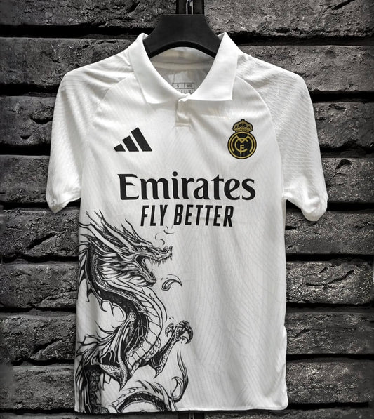 RealMadrid white dragon fan jersey