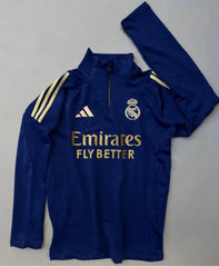 Real Madrid navy blue Training Jersey zipper