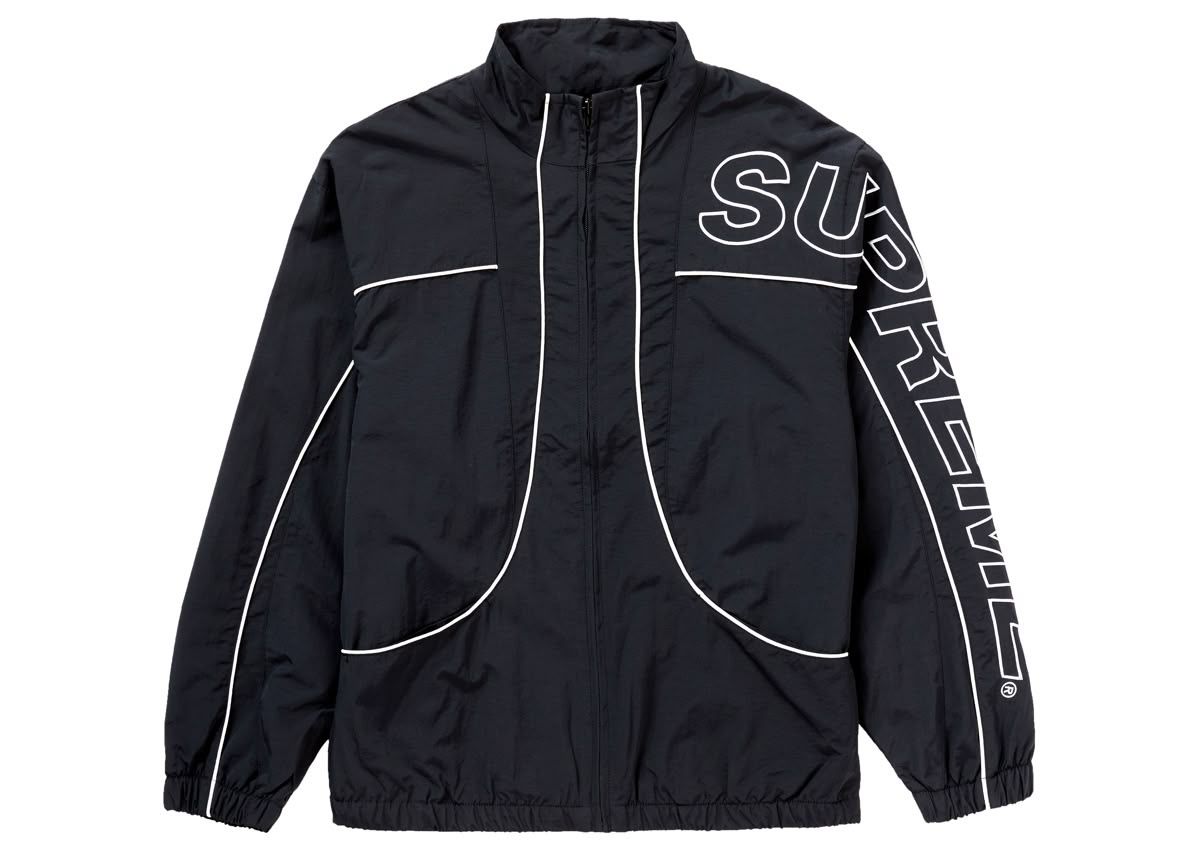 Supreme Piping Track Jacket In Black