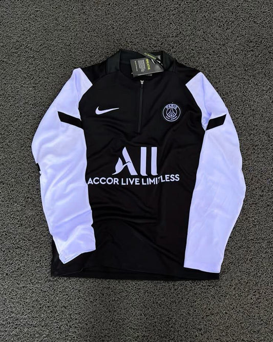 PSG WHITE SLEEVES BLACK ZIPPER